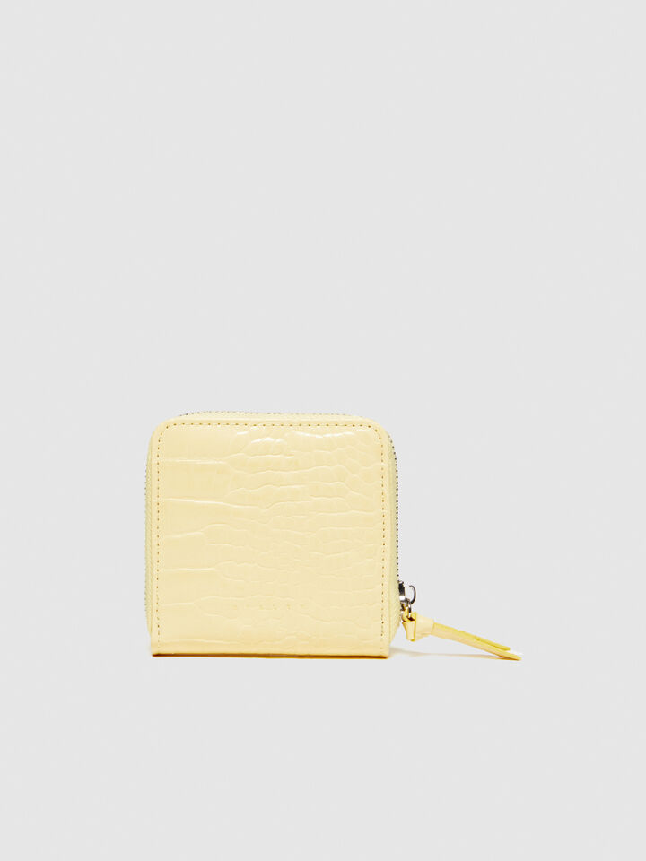 Medium crocodile print wallet - null - Yellow | Sisley image number 2